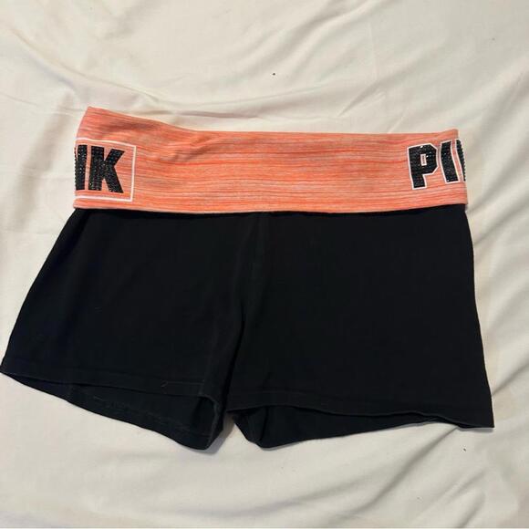 Y2K PINK Victoria Secret YOGA SHORTIE SHORTS - Picture 1 of 5